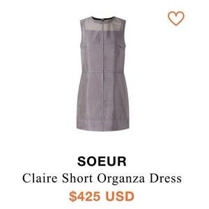 Soeur Claire Dress Sz 8 Sheer Organza- Cafe Leandra NWT Editorial Model off duty
